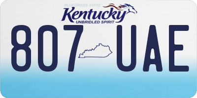 KY license plate 807UAE