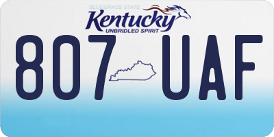 KY license plate 807UAF