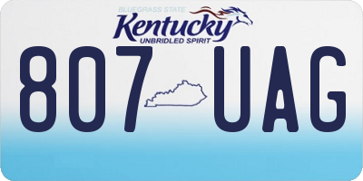 KY license plate 807UAG