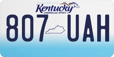 KY license plate 807UAH