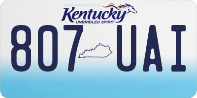KY license plate 807UAI