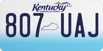 KY license plate 807UAJ