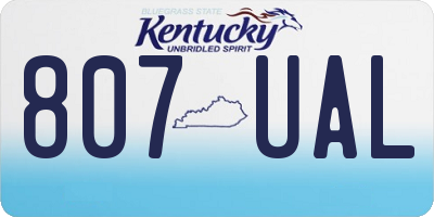 KY license plate 807UAL