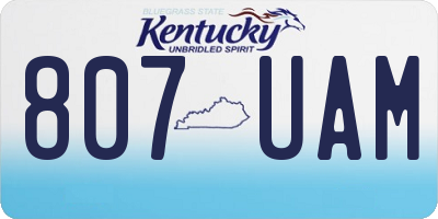 KY license plate 807UAM