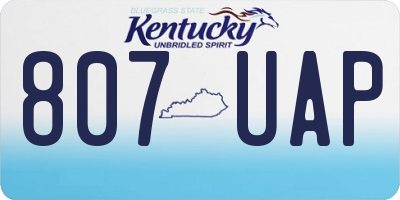 KY license plate 807UAP
