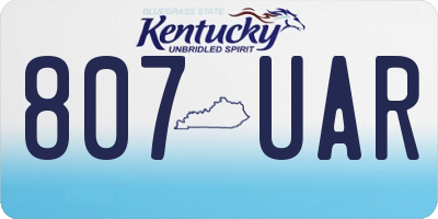 KY license plate 807UAR