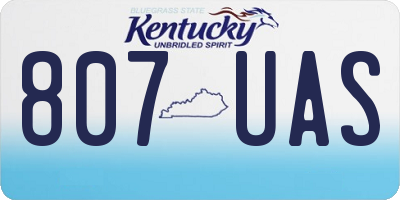 KY license plate 807UAS
