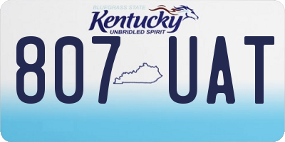 KY license plate 807UAT