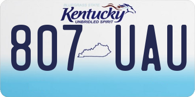 KY license plate 807UAU