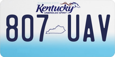 KY license plate 807UAV