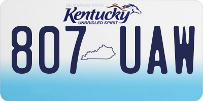 KY license plate 807UAW