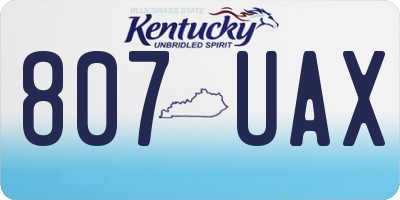 KY license plate 807UAX