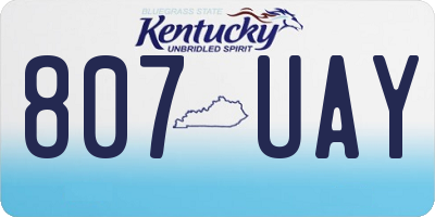 KY license plate 807UAY