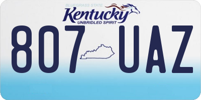 KY license plate 807UAZ
