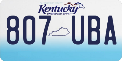 KY license plate 807UBA