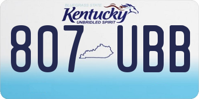 KY license plate 807UBB