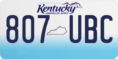 KY license plate 807UBC