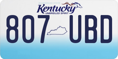 KY license plate 807UBD