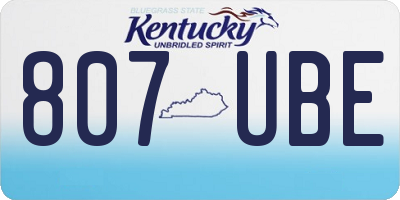 KY license plate 807UBE