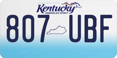 KY license plate 807UBF