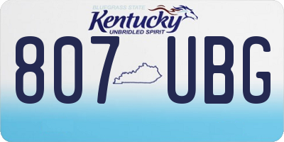 KY license plate 807UBG
