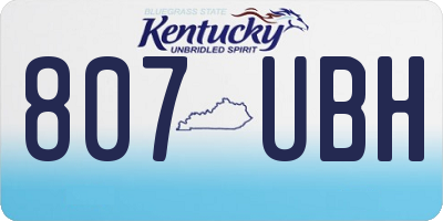 KY license plate 807UBH