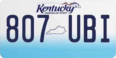 KY license plate 807UBI