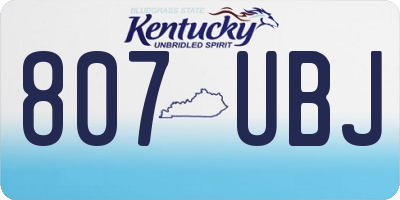 KY license plate 807UBJ