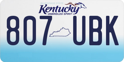 KY license plate 807UBK