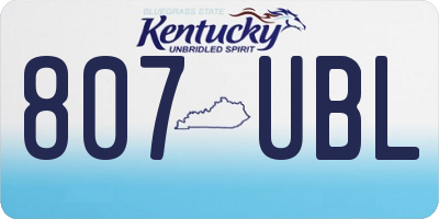 KY license plate 807UBL