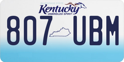 KY license plate 807UBM