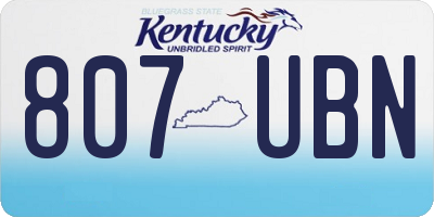 KY license plate 807UBN