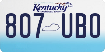 KY license plate 807UBO
