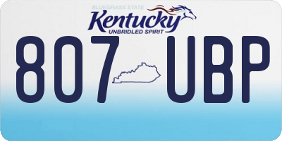 KY license plate 807UBP