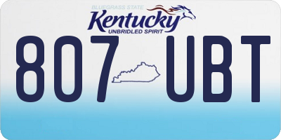 KY license plate 807UBT