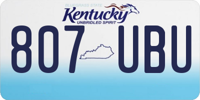 KY license plate 807UBU