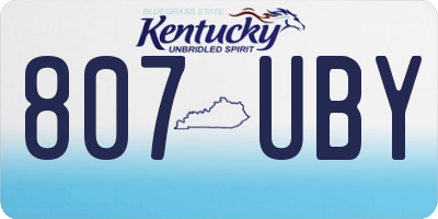 KY license plate 807UBY