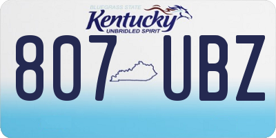 KY license plate 807UBZ