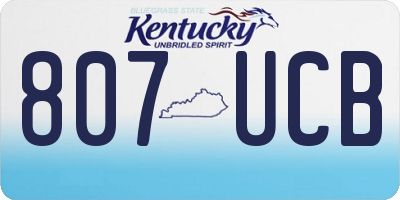KY license plate 807UCB