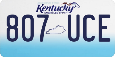 KY license plate 807UCE