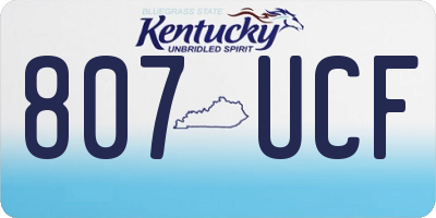 KY license plate 807UCF