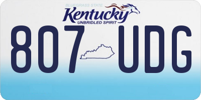 KY license plate 807UDG