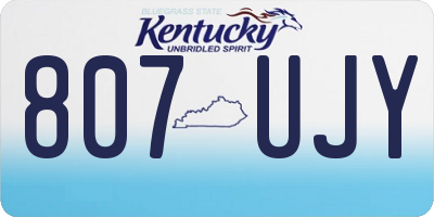 KY license plate 807UJY