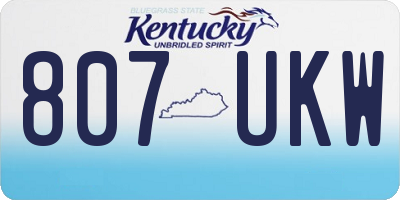 KY license plate 807UKW