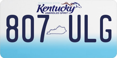 KY license plate 807ULG