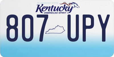 KY license plate 807UPY
