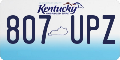 KY license plate 807UPZ