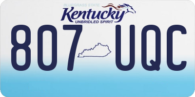 KY license plate 807UQC