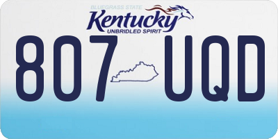 KY license plate 807UQD