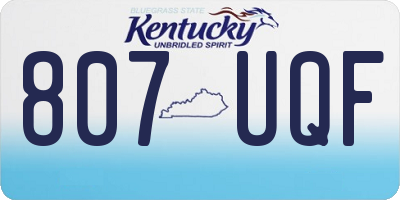 KY license plate 807UQF